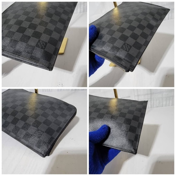 Authentic Louis Vuitton Damier Graphite Pochette Jour PM Zip Around Port… - Picture 12 of 13